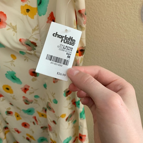 Adorable Watercolor Floral V-cut dress - Picture 2 of 6